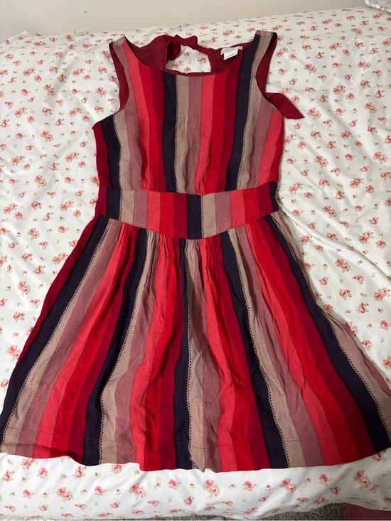 Cooperative Dresses & Skirts - Cooperative Girls Red, Pink and Navy Striped Sleeveless Dress